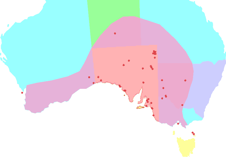 Range of Lavatera plebeia